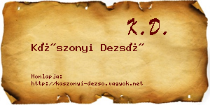Kászonyi Dezső névjegykártya