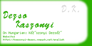 dezso kaszonyi business card